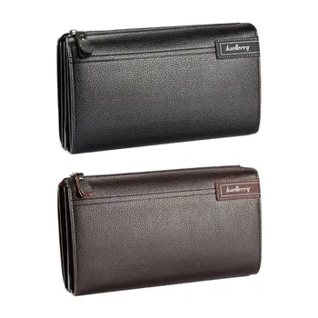

NoEnName_Null Men PU Leather Clutch Long Wallet ID Credit Card Holder Purse Handbag Zipper Phone Pouch Bag