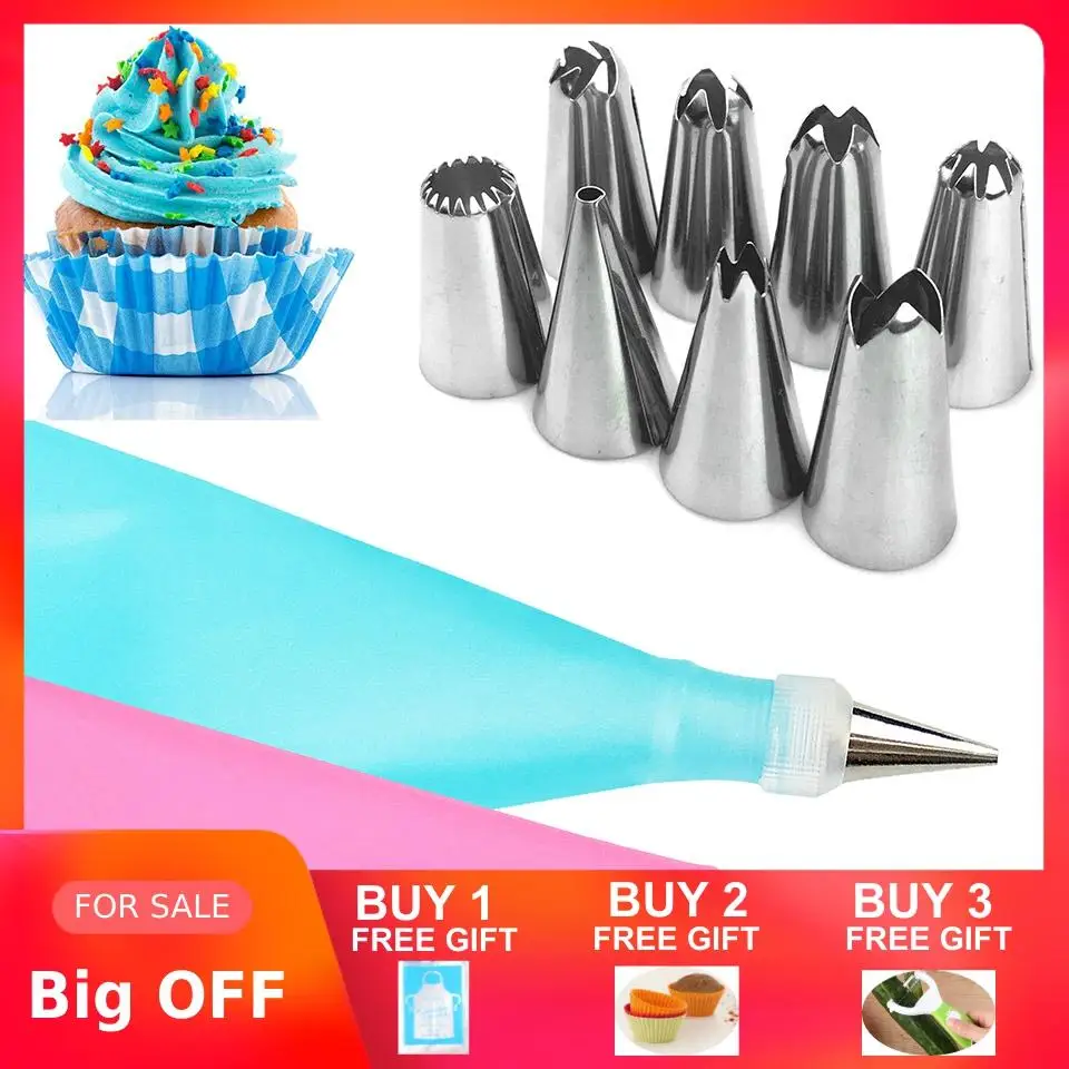 10Pcs/Set Cream Confectionery Nozzles Icing Piping And Pastry Bag Set Diy 