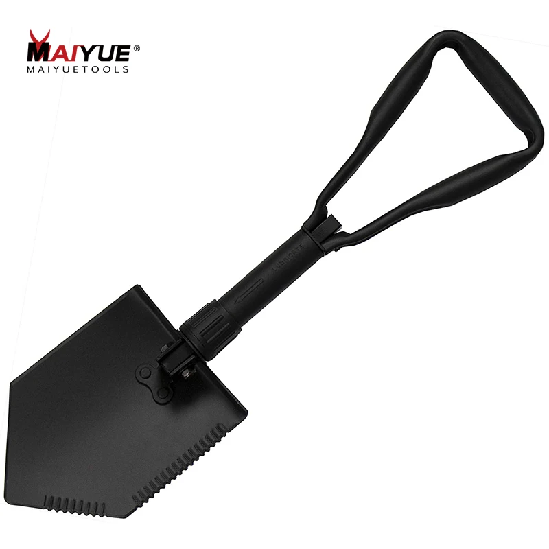 

MAIYUE High Quality Three Folding Spade Shovel Outdoor Cleaning Tool Portable Stainless Steel Folding Shovel For Camping