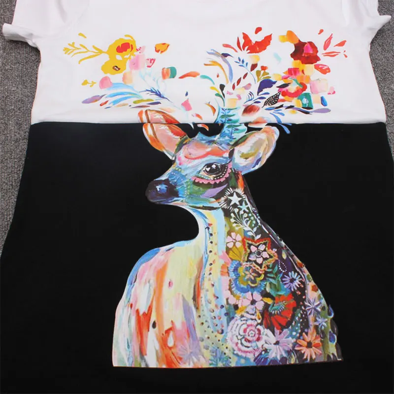 Женская футболка с принтом Lusumily повседневная черно белая kawaii размера плюс Xxxxl на