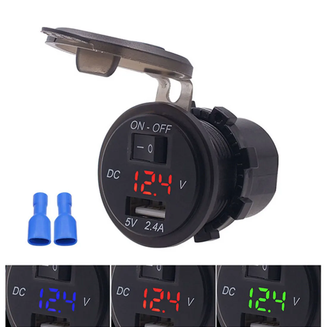QC 3,0 USB мотоцикл Лодка Автомобильное зарядное устройство переходник под розетку светодиодный вольтметр с переключателем зарядное устройство адаптер гнездо для мотоцикла грузовика