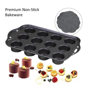 

Color Box Round 12-hole Non-stick Cake Mold Baking Pan Associated Bottom Qifeng Cake Mold Baking Mold Ake Mold Kitchen Baking To