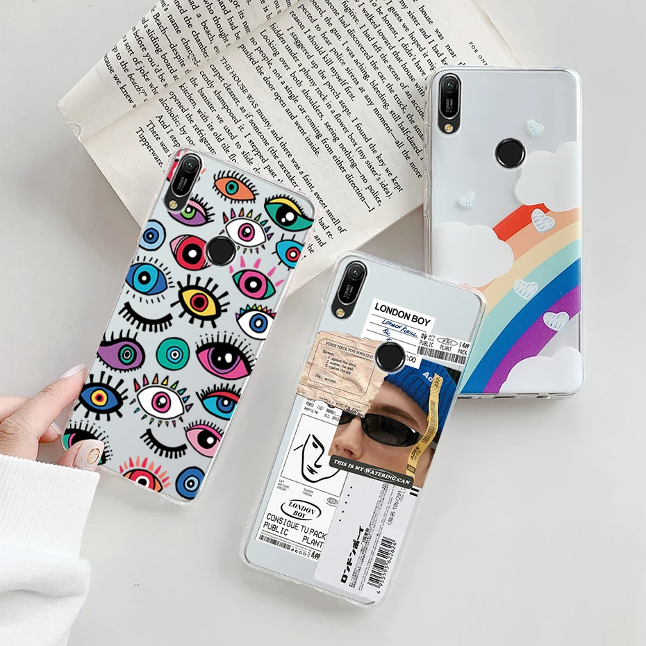 KANVOOS Cover per Huawei Y6 2019, Cover a Libro Custodia in Pelle PU con Silicone TPU, Antiurto Flip Caso Portafoglio Cover per Huawei Y6 2019 (Blu