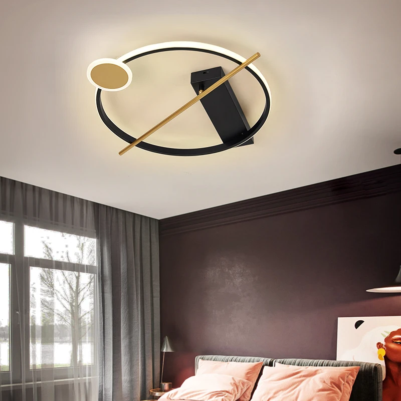 Modern creative round gold/white/black LED ceiling lamp living room bedroom kitchen embedded installation home decorative lamp