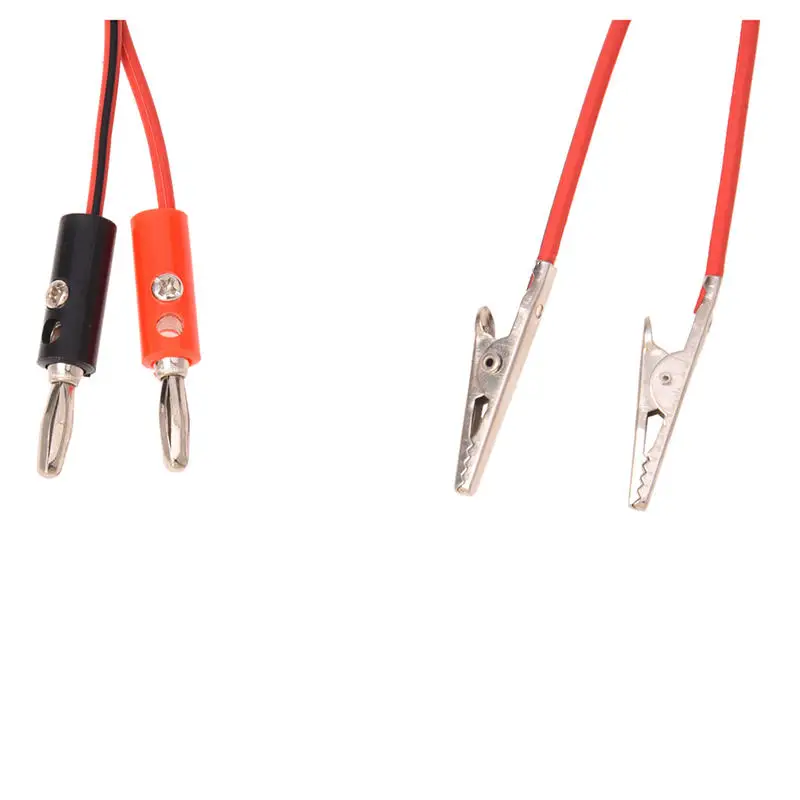 5 Pcs 1M Long AV Banana Plug Connector to Dual Tester Alligator Clip