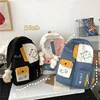 Japanese Women Backpack New Kawaii Patchwork Female Large Capacity Waterproof Nylon Shoulder School Bag Preppy Mochila Bolsa 4