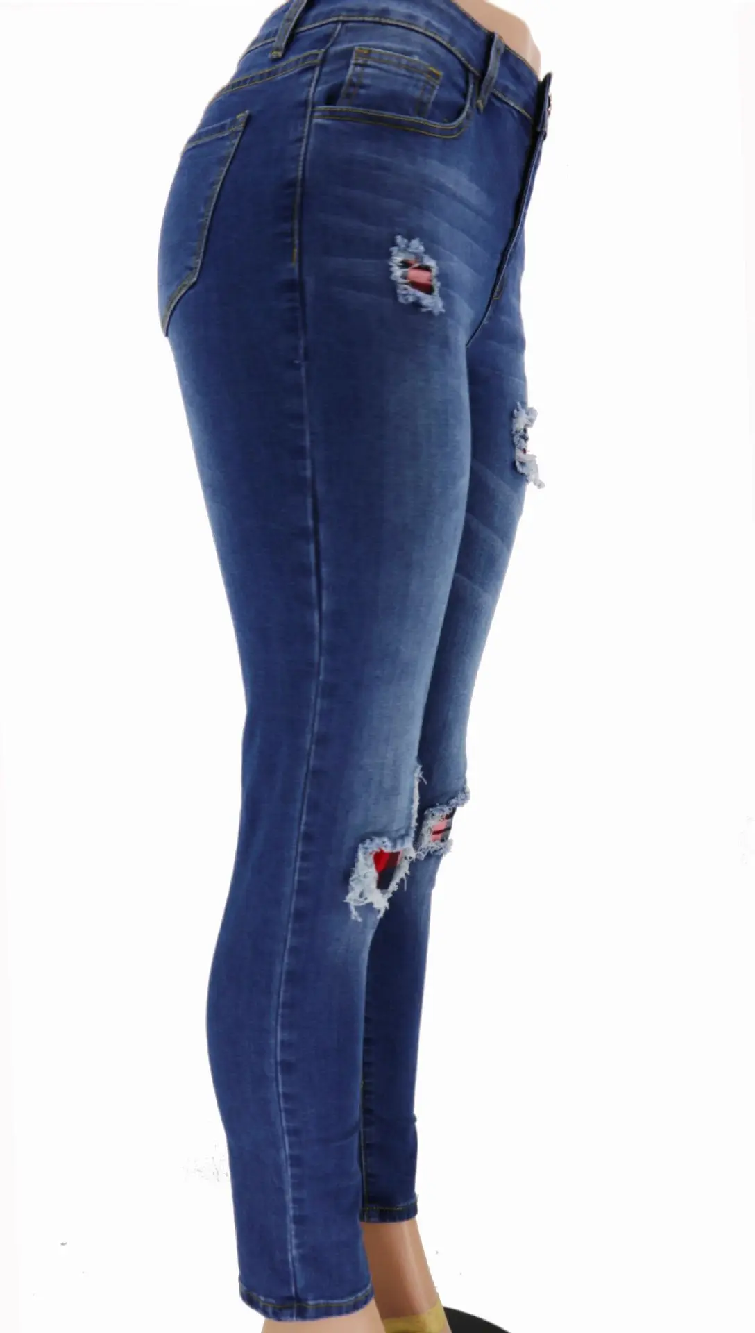 Ladies' sexy jeans Hole Ripped Jeans Women Pants Cool Denim Vintage Straight Jeans For Girl High Waist Casual Pants Female