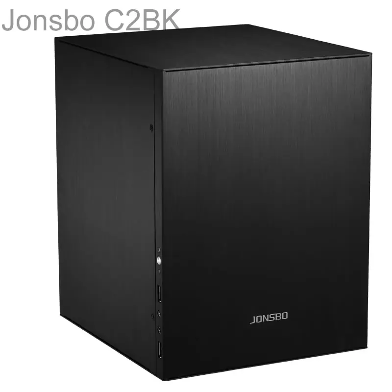 Jonsbo C2, серебристый, черный, красный, настольный мини Чехол для ПК, компьютерный корпус из алюминиевого сплава, HTPC чехол USB 3,0, высокое качество - Цвет: Черный