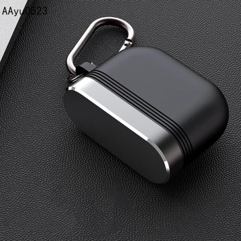 

2in1 Aluminium Alloy Silicone Earphone Case Cover for Apple AirPods Pro Luxury Protective Shell Shockproof Case with Metal Hook