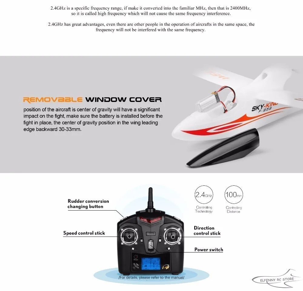 WLtoys F959 Sky King RC самолет 3CH 2,4 GHz перезаряжаемый Li-Po аккумулятор беспроводной пульт дистанционного управления Самолет RC самолет