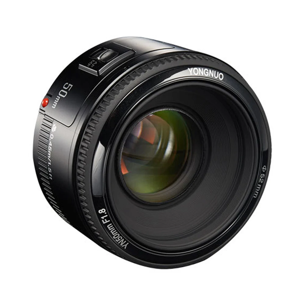 Объектив YONGNUO YN50mm YN50 F1.8 EF EOS 50 мм AF MF для камеры Canon Rebel T6 EOS 700D 750D 800D 5D Mark II IV 10D 1300D