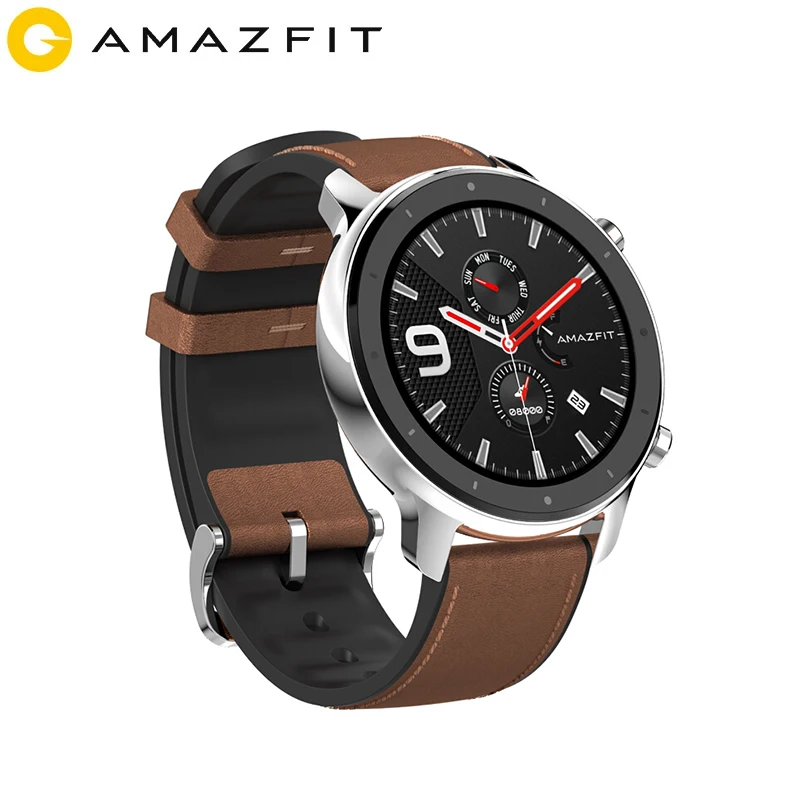 Глобальная версия Amazfit GTR 47 мм Смарт-часы 5ATM Водонепроницаемый 24 дней Батарея gps музыка Управление кожаный силиконовый умные часы с ремнем