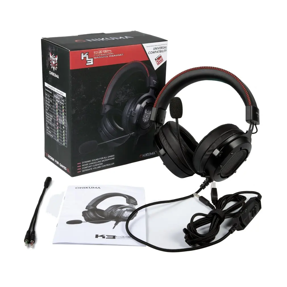 ONIKUMA K3 Stereo Gaming Headset Wired Colorful LED Light Headphones with Microphone for Computer Game PS4 New Xbox One PC