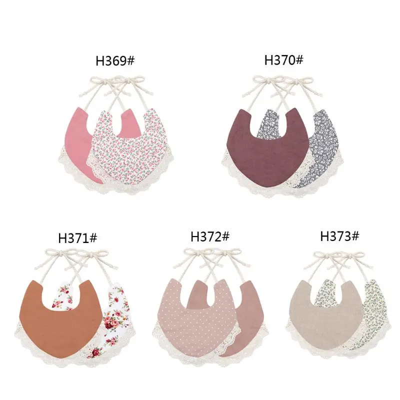 

Floral Vintage Newborn Double Side Bibs Boys Girls Bandana Cotton Saliva Towel
