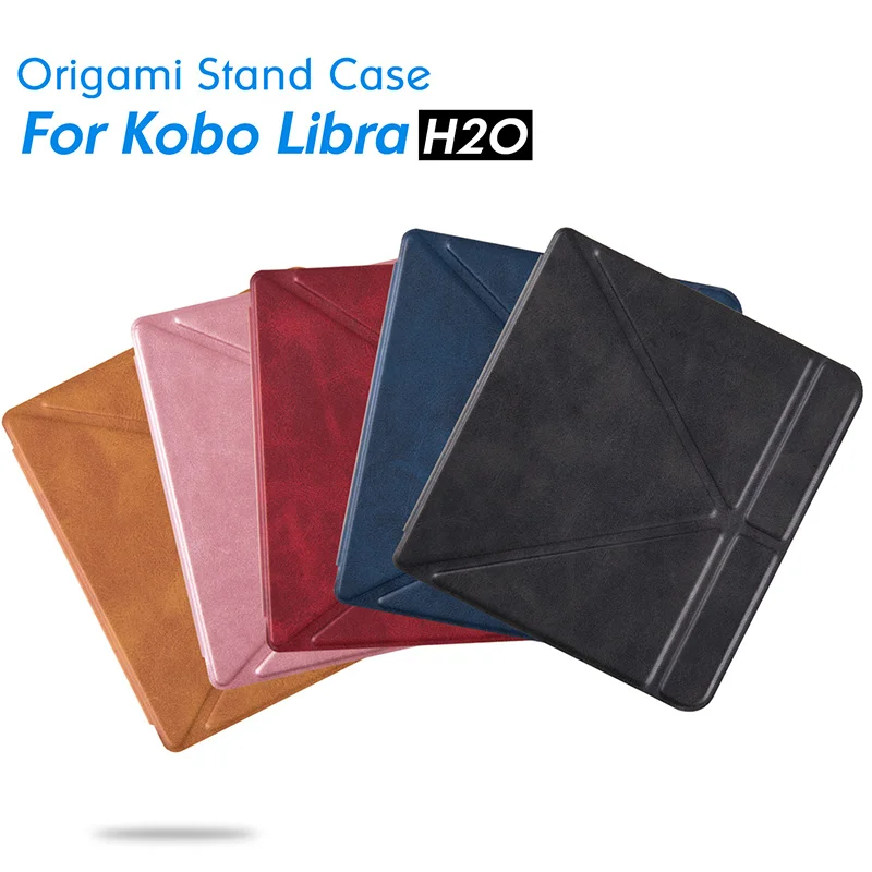 Bozhuorui Kobo Libra H2o Ereader Case (2019 Release, Model N873) Premium Pu Leather Origami