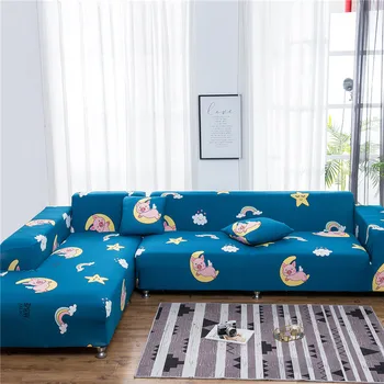 

L Shaped Corner Sofa Slipcovers Printed Elastic Stretch Sectional Couch Sofa Cover funda sofa chaise lounge Living Room