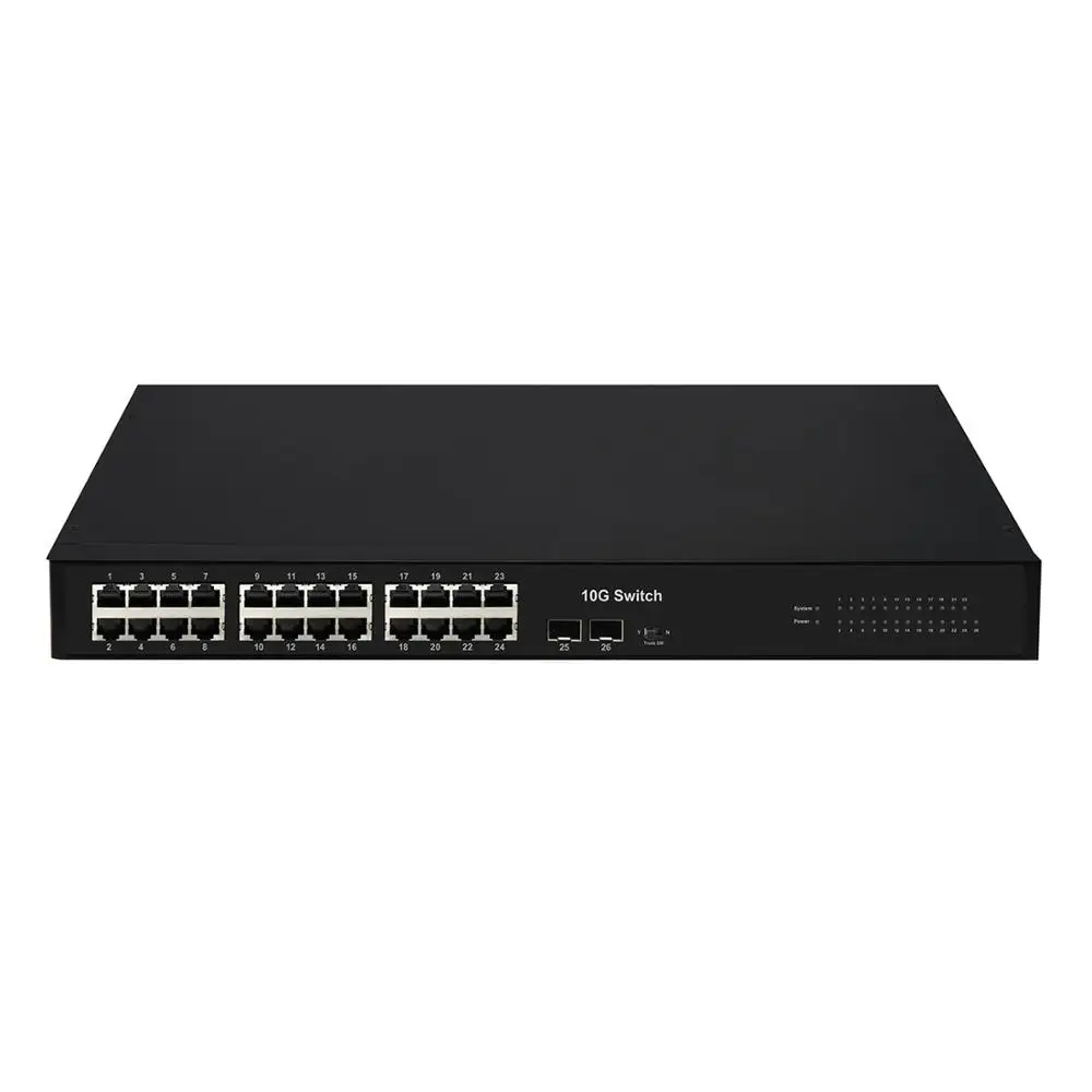 Коммутатор Ethernet 10Gb 2*10G SFP + порты из оптического волокна и 24 порта 10/100/1000 Мбит/с