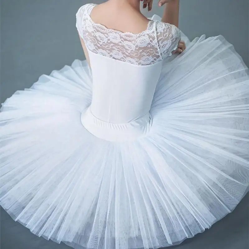Professional Ballet Swan Lake Tutu White Black Elastic Waist