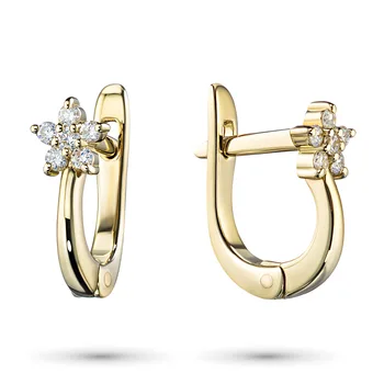 

Yellow gold earrings with diamonds э0301с _ 1219114