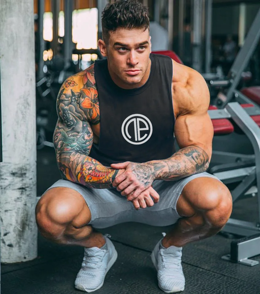 Muscle Dr. Европа и Америка Brother стиль популярный бренд спортивный жилет мужской впитывающий дышащий фитнес без рукавов Футболка