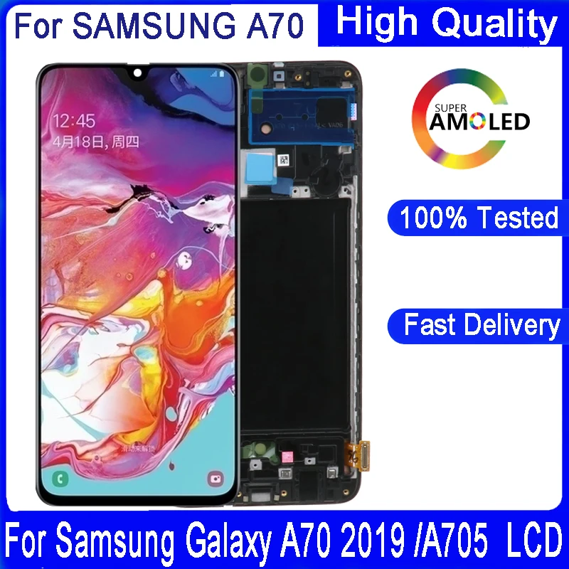 Для Samsung galaxy A70 2019 Оригинал 6 7 &quotAMOLED lcd A705 A705F SM A705MN дисплей сенсорный экран