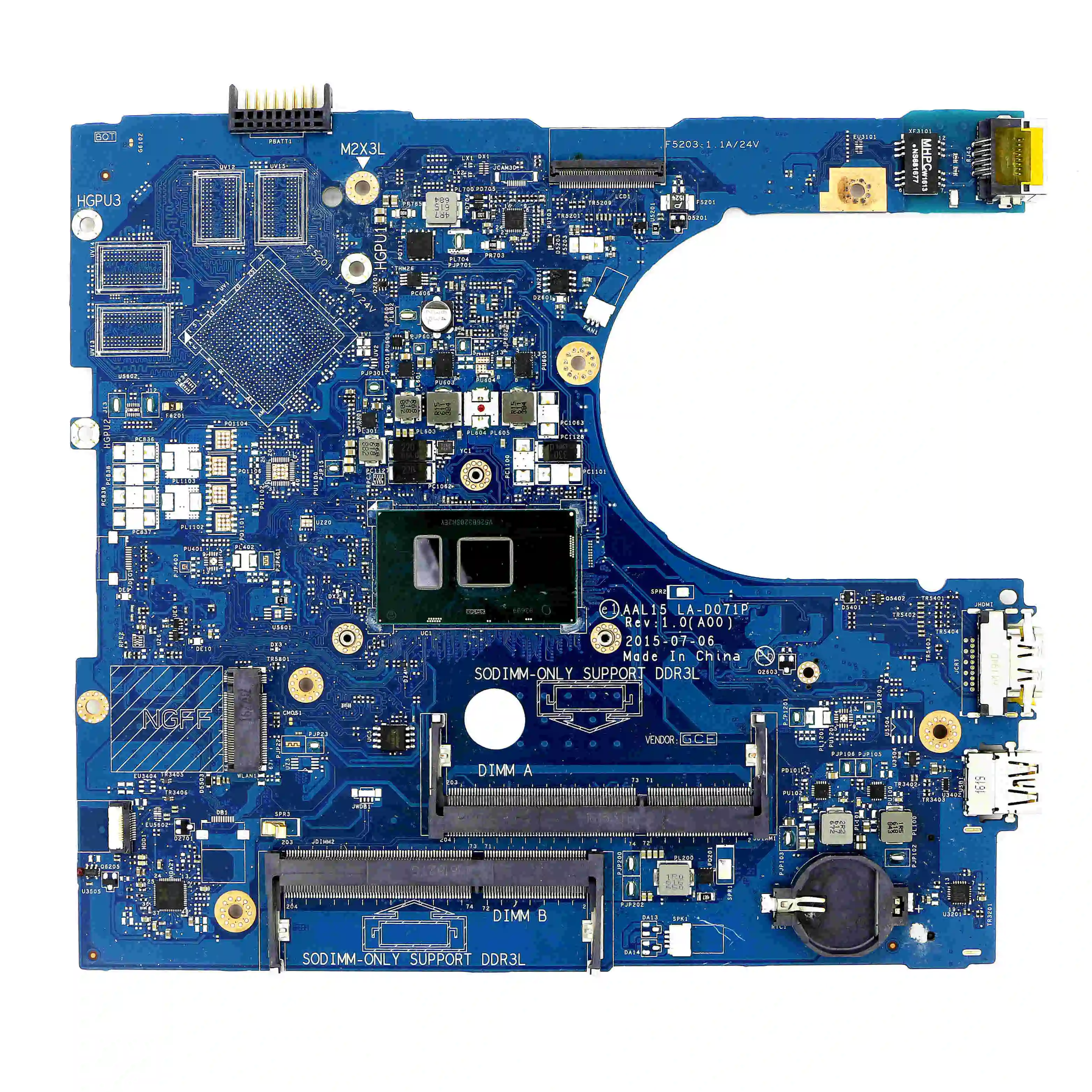 

VYVP1 - Genuine Working Laptop UMA DDR3L Motherboard AAL15 LA-D071P w/ i5-6200U for Dell Inspiron 15 5559 / 17 5759