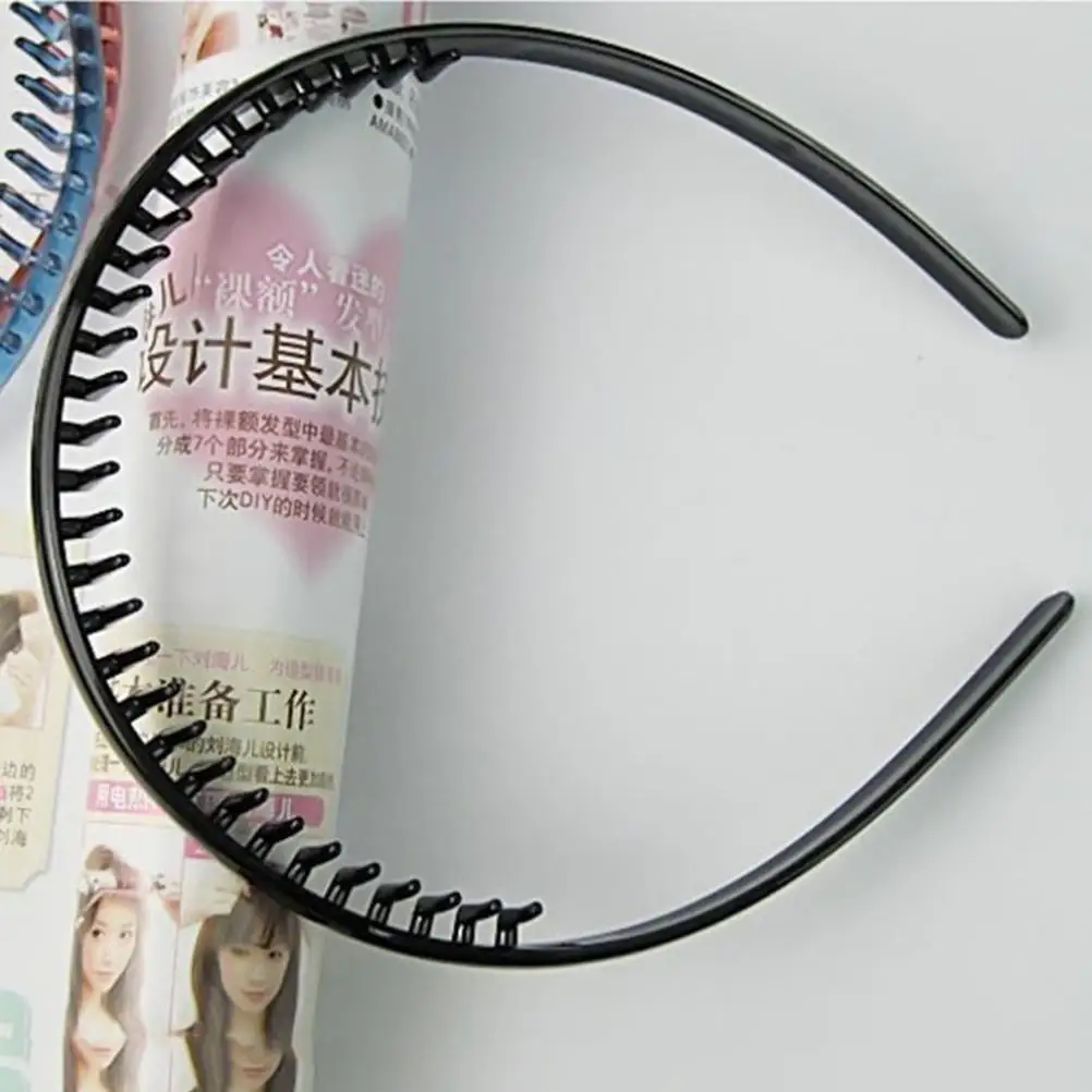 

Fashion Mens Women Unisex Black Wavy Hair Head Hoop Band Sport Headband Hairband Hair Accessories