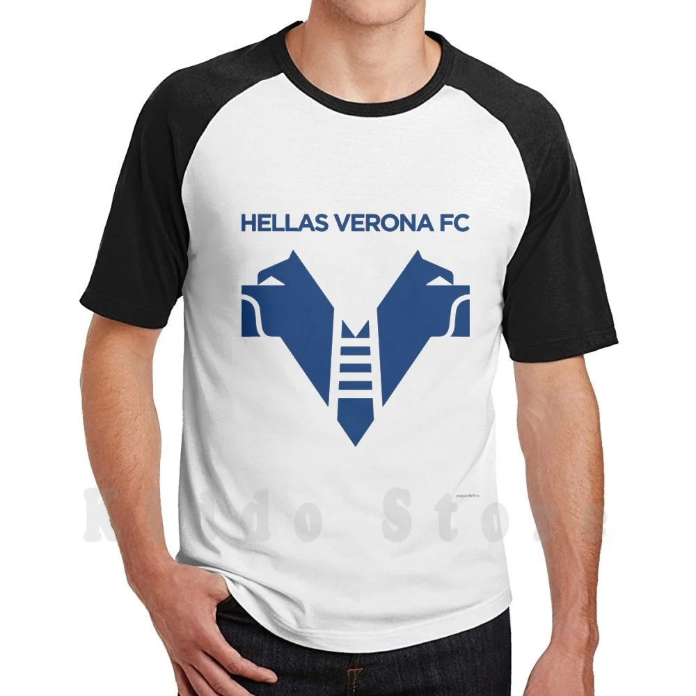 Hellas Verona Badge T Shirt Fai Da Te Big Size 100% Cotone Atalanta Benevento Crotone Genoa Hellas Verona Inter Lazian Napoli