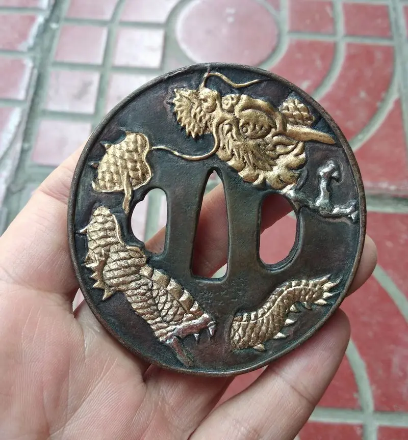 Винтажный прилегающий чехол Tsuba аксессуар для дракона часть японской катаны