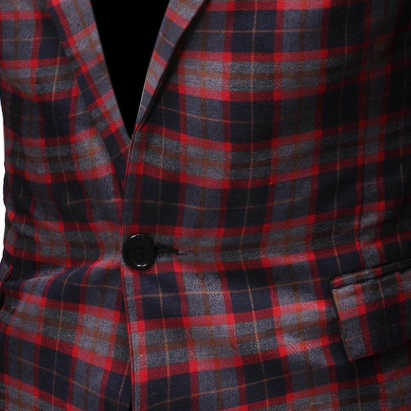 MarKyi модный клетчатый Блейзер masculino slim fit с одной пуговицей повседневный мужской Блейзер пиджак мужской блейзер