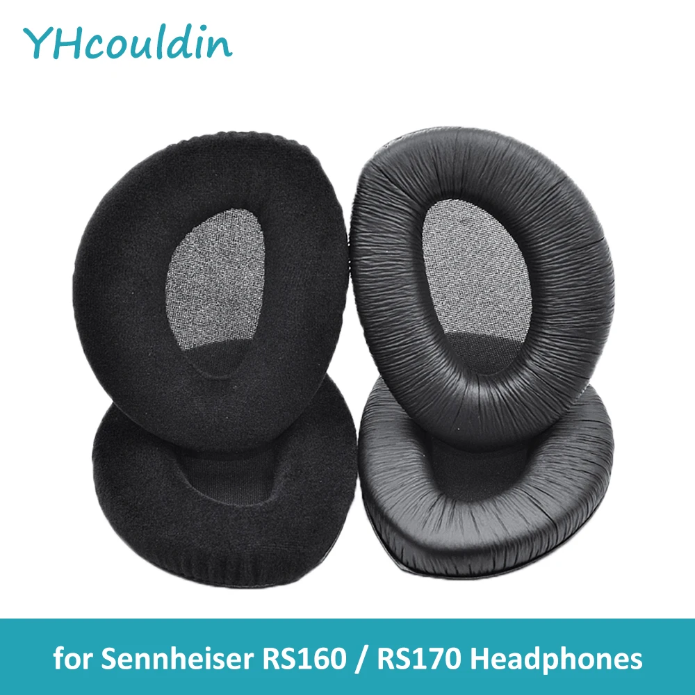 YHcouldin Ear Pads Fit for Sennheiser RS160 RS170 Headphones Velour Ear Cushions Wrinkled Skin Earpads with Mounting Plate Clip