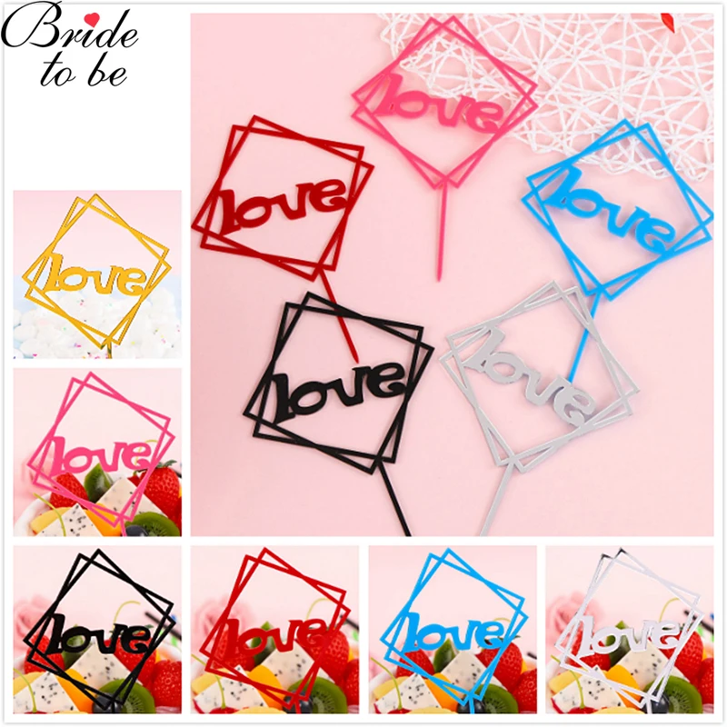 

5pcs Bride to be Cake Topper Valentine's Day lovers propose marriage Top Cake Happy birthday decoration Wedding Party Supplies