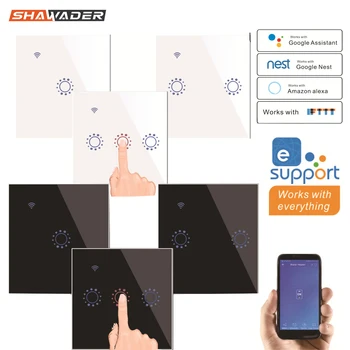 

Wifi Smart Light Switch 2 Way Wireless Electrical Interruptor Glass Touch Panel Stairs Lamp Remote Control by Alexa Google Home