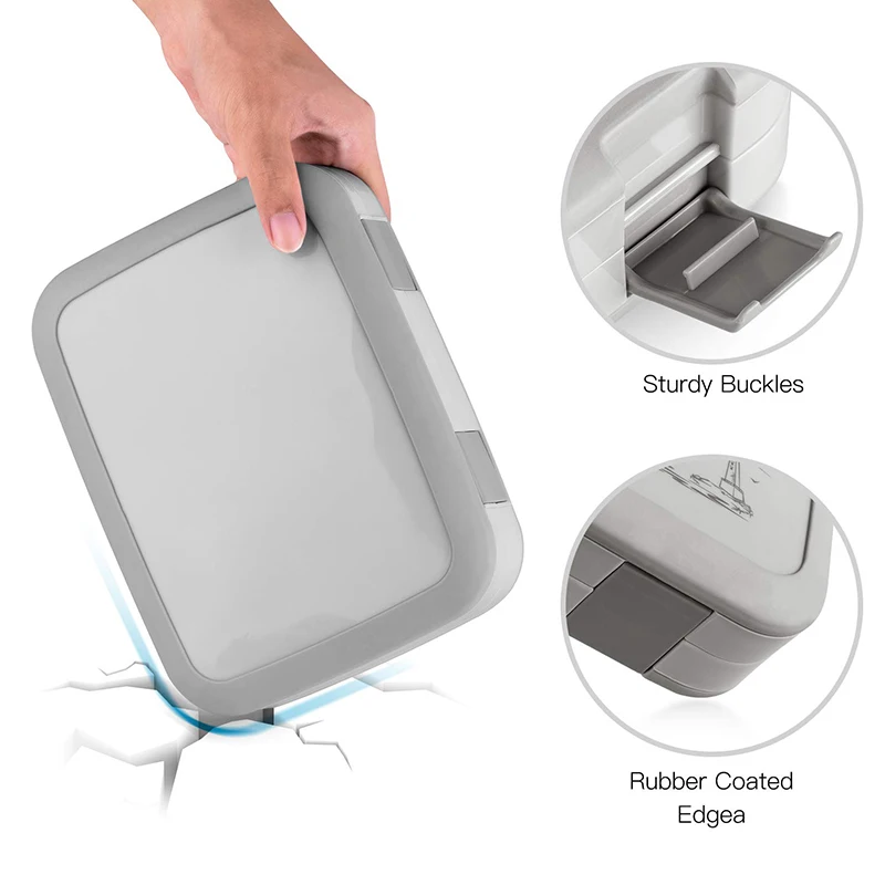 4/5 Compartments Lunch Box for Adults Portable School Bento Box for Kids Flip Lid Plastic Healthy BPA Free Food Meal Container