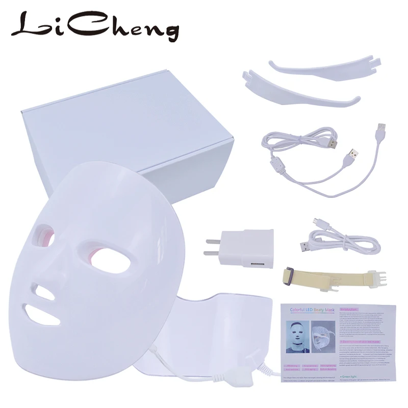 

Licheng 7 Colors Led Therapy Mask Light Face Neck Skin-tightened Acne removal Anti-aging Anti-wrinkle Beauty Led Mask
