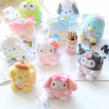 

Cartoon Sanrio Hello Kitty My Melody Cinnamoroll Pom Pom Purin Plush Coin Purse Bags Cute Wallet Key Chain Bag for Girls Gifts