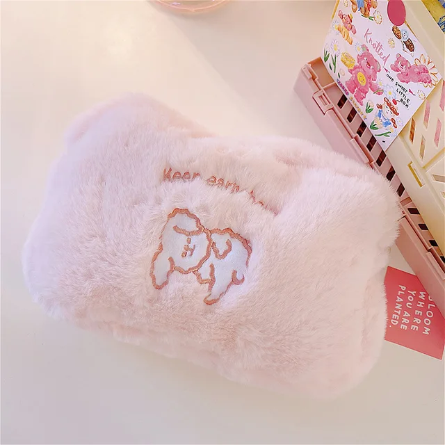 Cute Plush Cloud Pencil Case Girl Cartoon Cosmetic Bag Student Storage Bag Coin Purse Pencil Case Office Pencil Case 1PC C