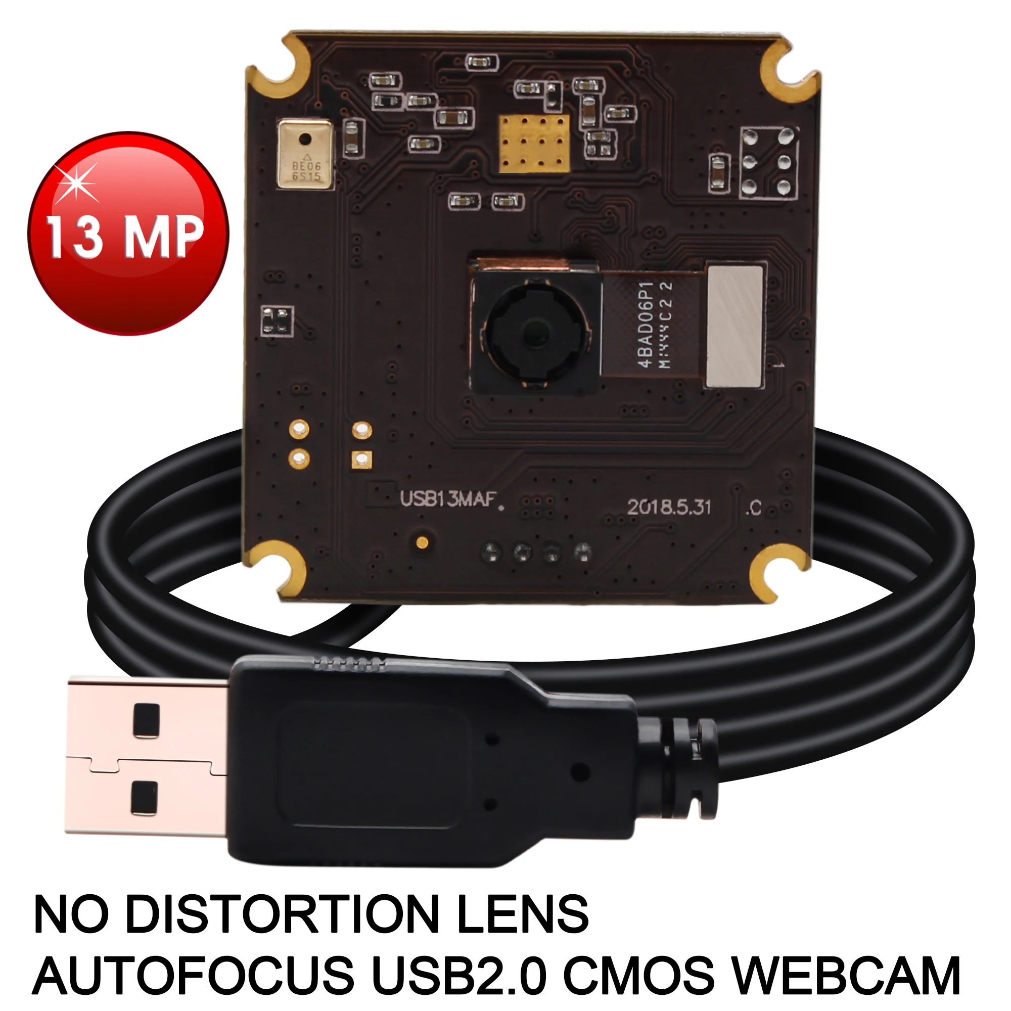 Модуль камеры с автофокусом 13 МП USB MJPEG 10fps 3840x2880 Sony IMX214 Mini 38*38 мм PCB плата для Linux Windows