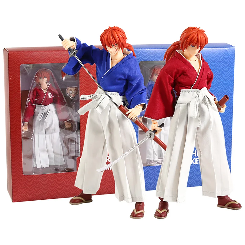 Rurouni Kenshin Himura Kenshin ПВХ фигурка Коллекционная модель игрушки(настоящая одежда