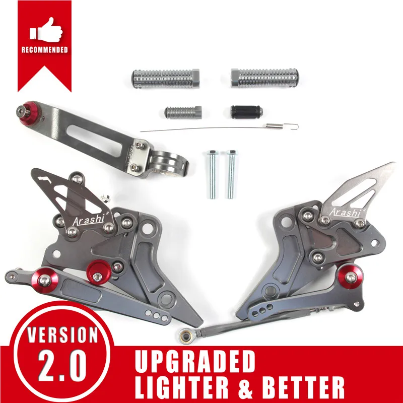 Arashi для KAWASAKI ZR800 ZR800-ABS 2013- ЧПУ Rearset регулируемая подножка подножки ZR 800 ABS 2013 Z800 - Цвет: Gray