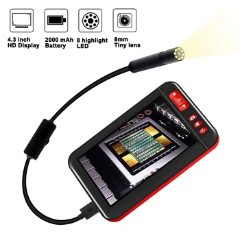 

HD 1080P Endoscope Camera 4.3 inch Display for Industrial Pipeline Car Endoscope 2M Inspection Borescope Camera