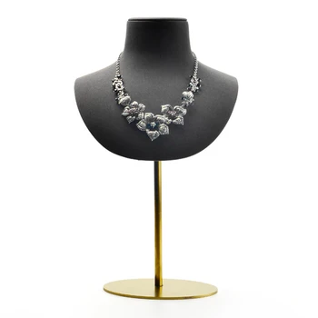 

Jewelry Display Stand Gray Microfiber Jewelry Displaying Half Body Showcase