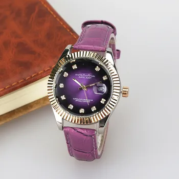 

Top brand GMT high qualityRLX Hot Women's Casual Leather Belt Quartz Labor Watch Quartz 3 Pin Watch