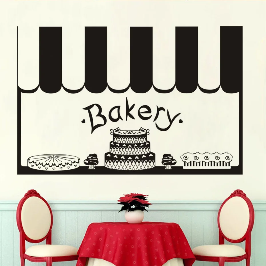 Creative Cake Bakery Wall Sticker Home Decoration Vinyl Art Wall Decals Adhesive Stickers On The
