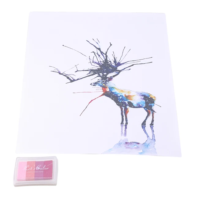Персонализированная Картина на холсте с отпечатком пальца, свадебное дерево, гостевая книга, свадебные подарки, сделай сам, украшение для вечеринки на день рождения - Цвет: Pink Elk