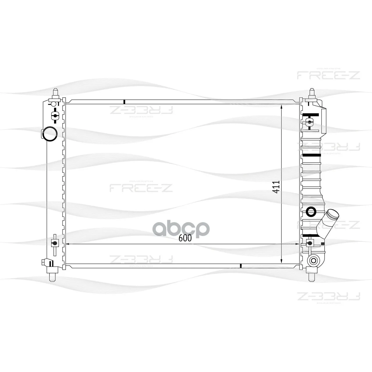 Радиатор Системы Охлаждения Chevrolet Aveo 08- FREE-Z арт. KK0141