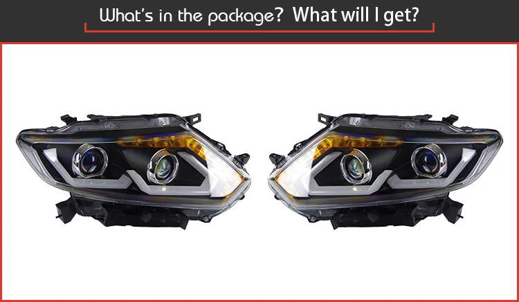 Car Styling Head Lamp case for Nissan X-trail Headlights- Rouge LED Headlight LED DRL H7 D2H Hid Angel Eye Bi Xenon