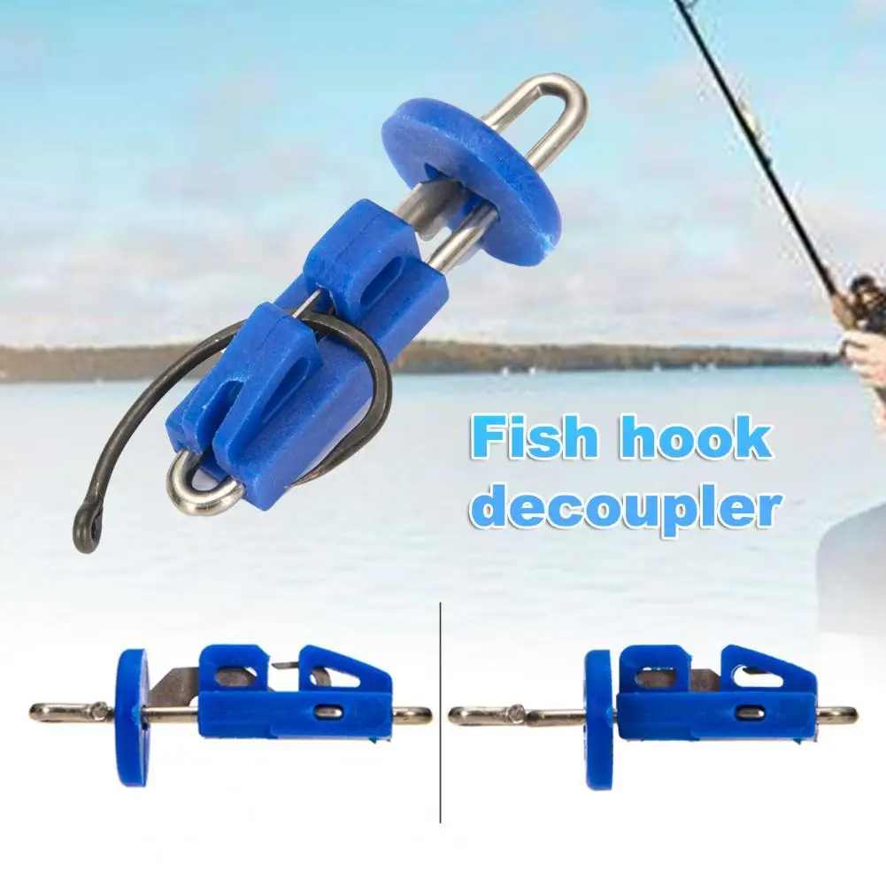 10 pcs/set of stainless steel ABS fishing decoupling device Reusable blue separate hook bait release clip Fishing gadgets | Спорт и