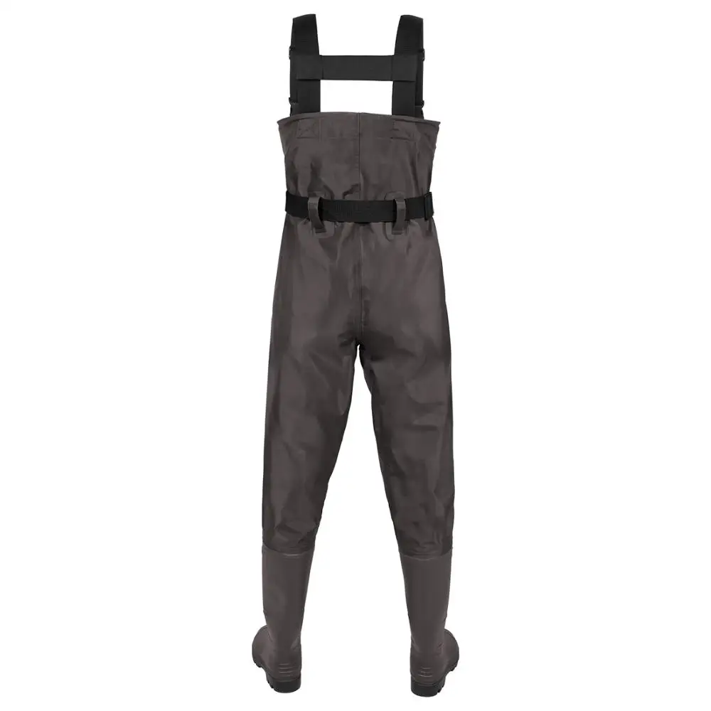 TideWe Brown Chest Waders Waterproof 2-Ply Nylon/PVC Multi-purpose Fly Fishing Hunting Waders Pants for Men and Women