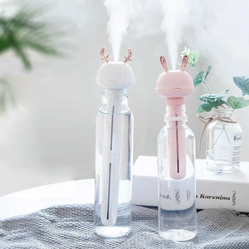 Adjustable Height Water Bottle Antler Air Humidifier Portable Ultrasonic Mist Maker Aroma Diffuser For Car Home